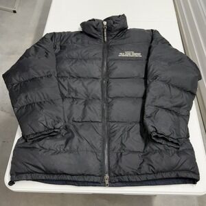 Polo Jeans Co Ralph Lauren Mens Black Puffer Jacket Quilted Full Zip Coat L